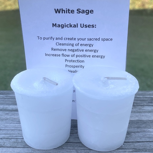Crystal Journey Candles Other - White Sage votive candles 2 pack Crystal Journey Candles